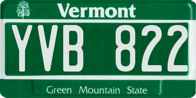 VT license plate YVB822