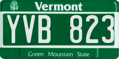 VT license plate YVB823