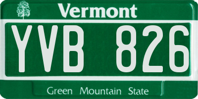 VT license plate YVB826