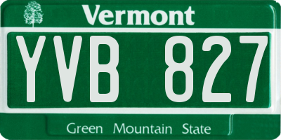 VT license plate YVB827