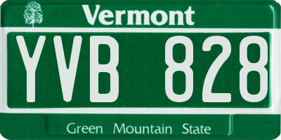 VT license plate YVB828
