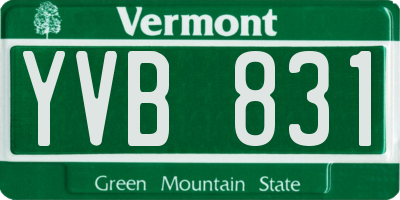 VT license plate YVB831