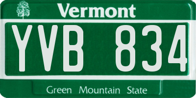 VT license plate YVB834