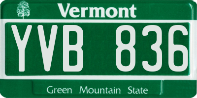 VT license plate YVB836