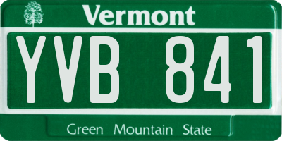 VT license plate YVB841