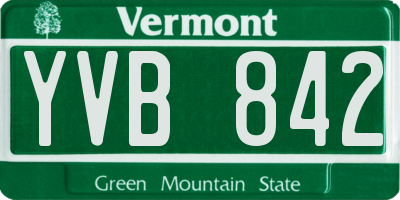 VT license plate YVB842