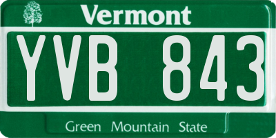 VT license plate YVB843