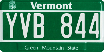 VT license plate YVB844