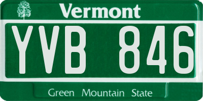 VT license plate YVB846
