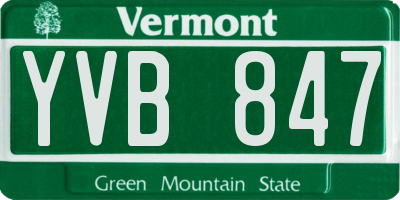 VT license plate YVB847