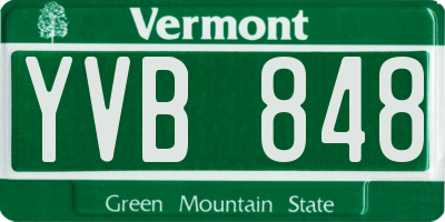 VT license plate YVB848