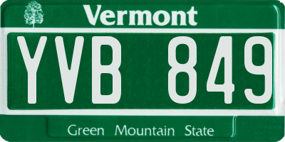 VT license plate YVB849