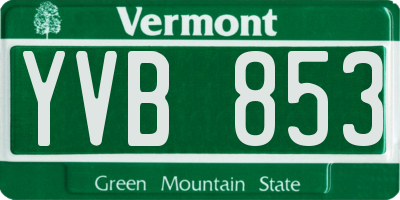 VT license plate YVB853