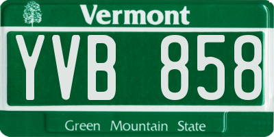 VT license plate YVB858