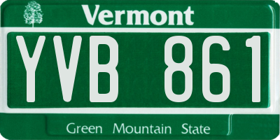 VT license plate YVB861