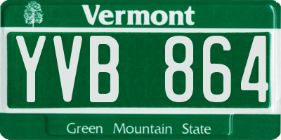 VT license plate YVB864