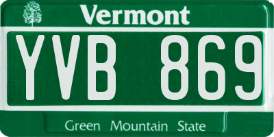 VT license plate YVB869