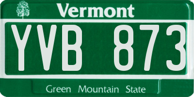 VT license plate YVB873