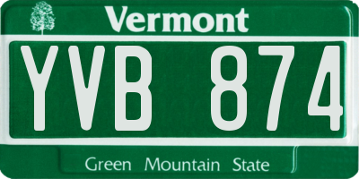 VT license plate YVB874