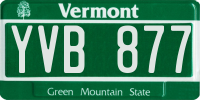 VT license plate YVB877