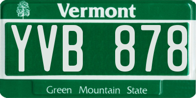 VT license plate YVB878