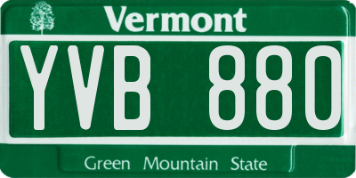 VT license plate YVB880
