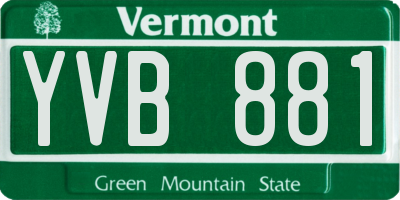 VT license plate YVB881