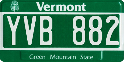 VT license plate YVB882