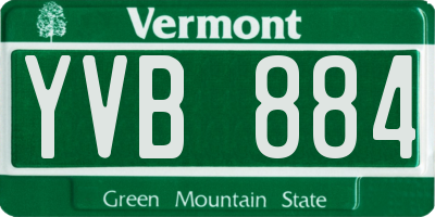 VT license plate YVB884