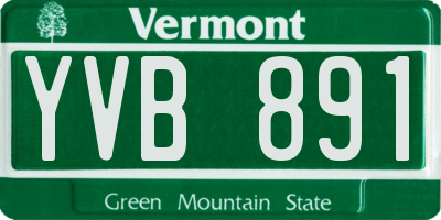 VT license plate YVB891