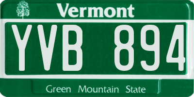 VT license plate YVB894