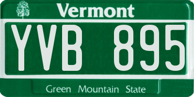 VT license plate YVB895
