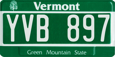 VT license plate YVB897