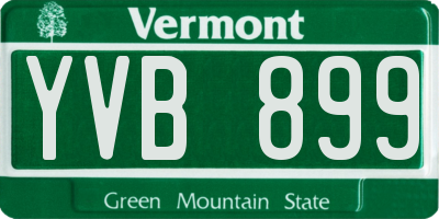VT license plate YVB899