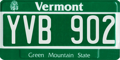 VT license plate YVB902