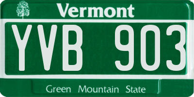 VT license plate YVB903