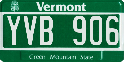 VT license plate YVB906