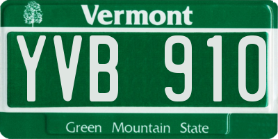 VT license plate YVB910