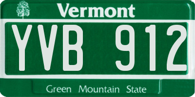 VT license plate YVB912