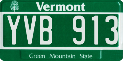 VT license plate YVB913