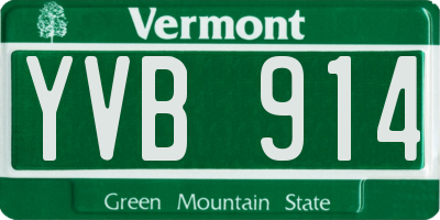 VT license plate YVB914