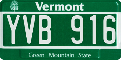 VT license plate YVB916