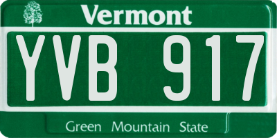 VT license plate YVB917