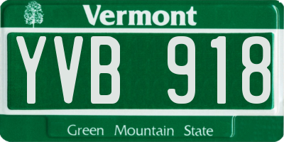 VT license plate YVB918