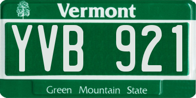 VT license plate YVB921