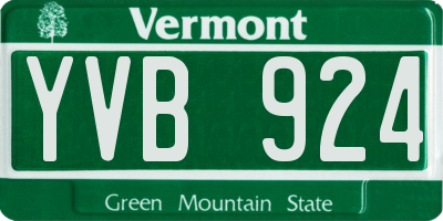 VT license plate YVB924