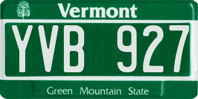 VT license plate YVB927