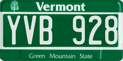 VT license plate YVB928