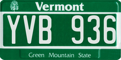 VT license plate YVB936
