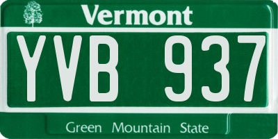 VT license plate YVB937